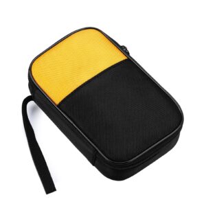 kingsung zippered soft tool carrying case for fluke 117/116/115/114/113 digital multimeter 62 max and many more, with smooth zipper and thick wrist strap, built-in shock-proof cotton, single-layer