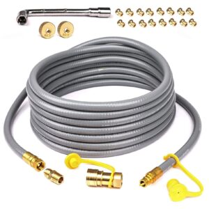 uniflasy 5249 propane to natural gas conversion kit fits blackstone 28", 36" griddles tailgater rangetop combo & single burner rec stove, 3/8" natural hose 10feet with quick connect fitting