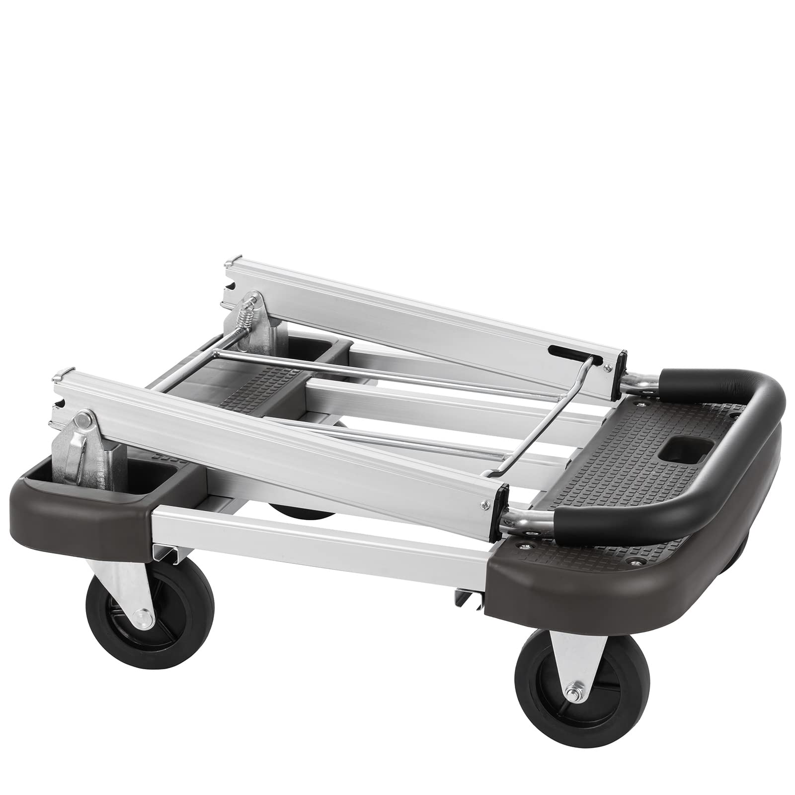 SmarketBuy Foldable Platform Cart 29" x 17" x 35" Aluminum Platform Truck 330lbs Capacity Folding Push Cart Adjustable Heavy Duty Platform Cart Dolly for Car House Office Luggage Moving