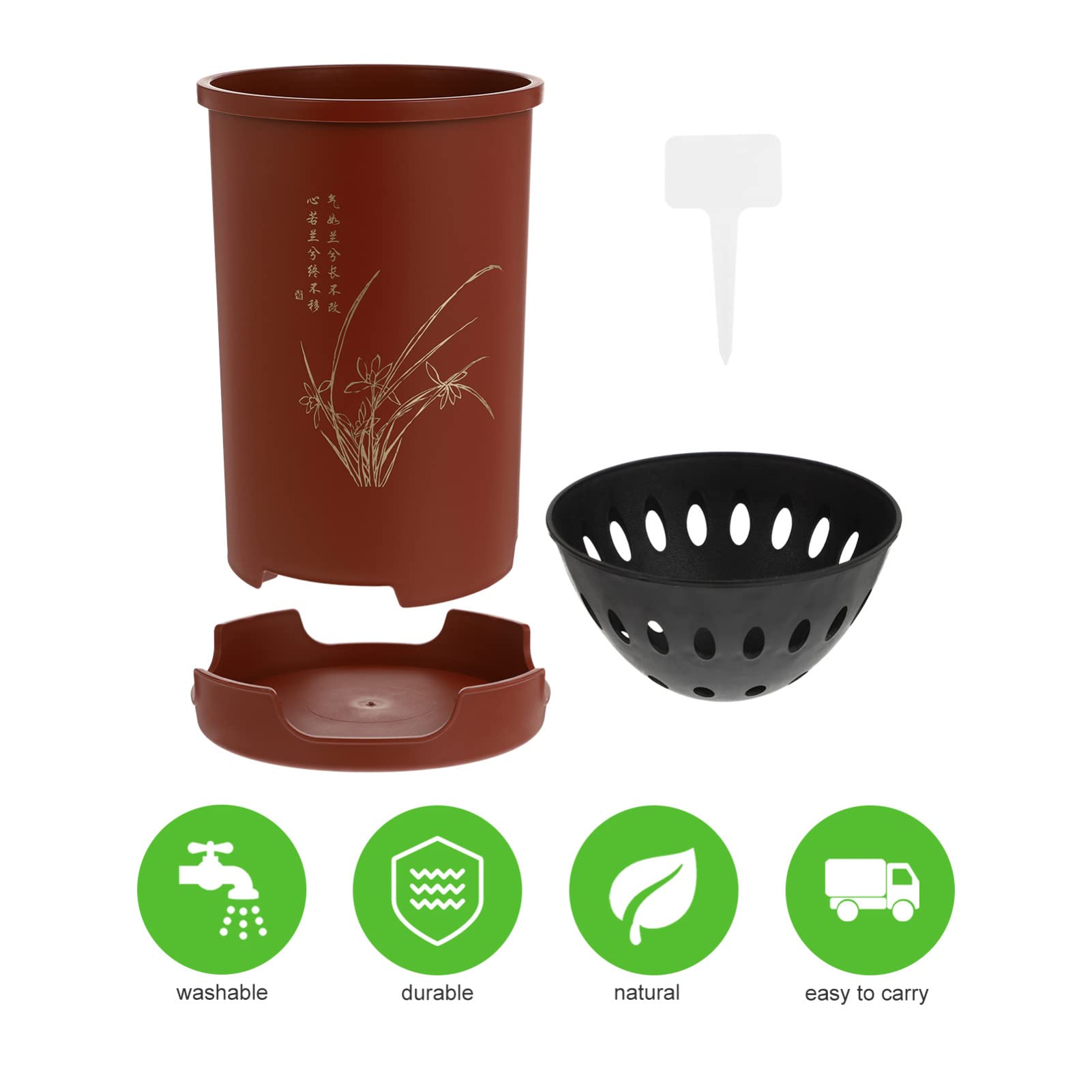 ERINGOGO Package List- 1x Orchid Pot, 1x Saucer, 1x Drainage Insert. Please Feel Free to if You Have Any Before or After Purchasing, Our Customer Service is Ready for You at Anytime.