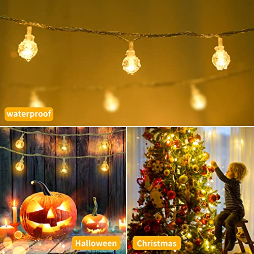 Vocevos 2Pack Globe String Lights Outdoor Waterproof Brighter 200 LED 66FT Hanging Christmas Lights Indoor Decorative Fairy Lights Shatterproof for Patio Backyard Tree Extendable Stable Plug in