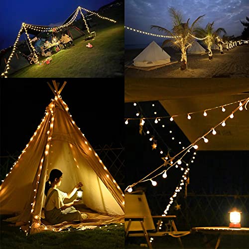 Vocevos 2Pack Globe String Lights Outdoor Waterproof Brighter 200 LED 66FT Hanging Christmas Lights Indoor Decorative Fairy Lights Shatterproof for Patio Backyard Tree Extendable Stable Plug in