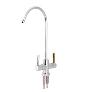 HOT Cold Double Holes Faucet Tap,plplaaoo Drinking Water Faucet,1/4inch Double Holes Sink Faucet Tap Chrome Reverse Osmosis RO Drinking Water Filter Fits All Under Counter Water Filter Systems.,