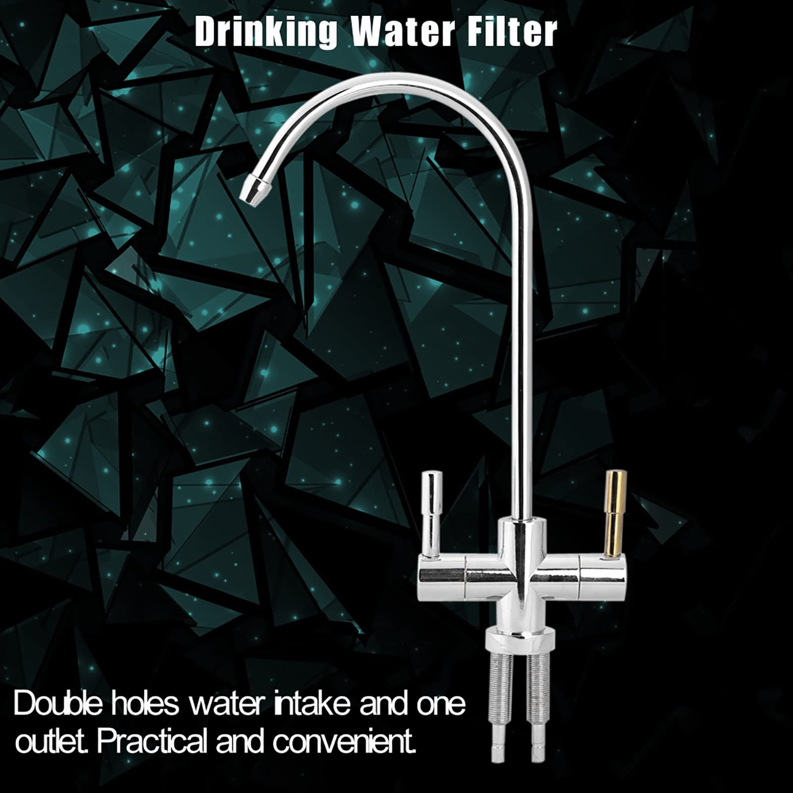 HOT Cold Double Holes Faucet Tap,plplaaoo Drinking Water Faucet,1/4inch Double Holes Sink Faucet Tap Chrome Reverse Osmosis RO Drinking Water Filter Fits All Under Counter Water Filter Systems.,