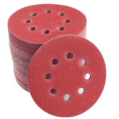 200PCS Sanding Discs Set, 5 Inch Hook and Loop Sanding Discs, 5 Inch Orbital Sanding Discs Include 60/80/120/180/240/320/400 Assorted Grits Sandpaper, 5 Orbital Sander Discs for Random Orbital Sander