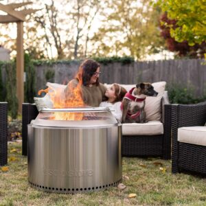 Solo Stove Yukon Essential Bundle | Portable Smokeless Fire Pit Stainless Steel for Wood Burning, Incl. Yukon Fire Pit, Lid and Stand, Diameter: 27in, Height: 19.8in, Weight: 40.35lbs