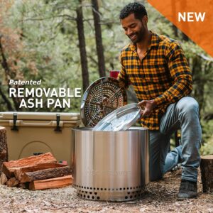 Solo Stove Bonfire Ultimate Bundle 2.0 | Smokeless Fire Pit, Stand, Shelter, Shield, Lid, Handle, Sticks&Tools, Portable Camping Accessories, Wood Burning, Stainless Steel, H: 16.75in x Dia: 19.5in