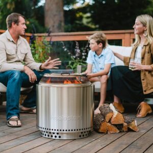 Solo Stove Bonfire Ultimate Bundle 2.0 | Smokeless Fire Pit, Stand, Shelter, Shield, Lid, Handle, Sticks&Tools, Portable Camping Accessories, Wood Burning, Stainless Steel, H: 16.75in x Dia: 19.5in