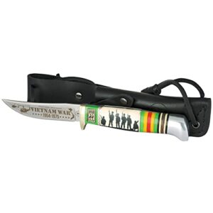vietnam war gear us army est. – kissing crane vietnam fixed blade knife with sheath – a great gift for vietnam veterans and collectors of military memorabilia/art