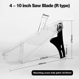 Stand Table Saw Protective Cover, 4-10 Inch Anti Dust Table Saw Guards with Splitting Knife, Universal Dustproof Clear Plastic Case - for Woodworking Most Table Saw (R-Shaped)