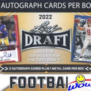 2022 Leaf Draft Football GOLD EXCLUSIVE Factory Sealed Blaster Box with (2) AUTOGRAPHS & 1 METAL ROOKIE Card! Look for Autos of Kenny Pickett, Malik Willis, Bryce Young, Sam Howell & More! WOWZZER!