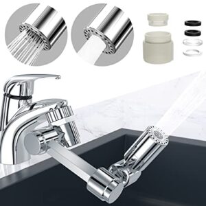 1440° faucet extender, dxwhyx rotatable multifunctional extension faucet, 2 spray modes sink filter water faucet with to 20/22/24 mm faucet aerator, for eye, face, hair and gargle portable washing