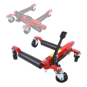 1500-pound car wheel dolly, 2t hydraulic positioning car dolly wheels moving dolly jack lift hoists heavy duty dolly for moving cars, motorcycles, trucks, trailers (1 pack)