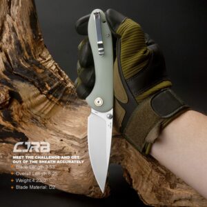 CJRB Feldspar Green Bundled with Small Green Great EDC Knife Companion