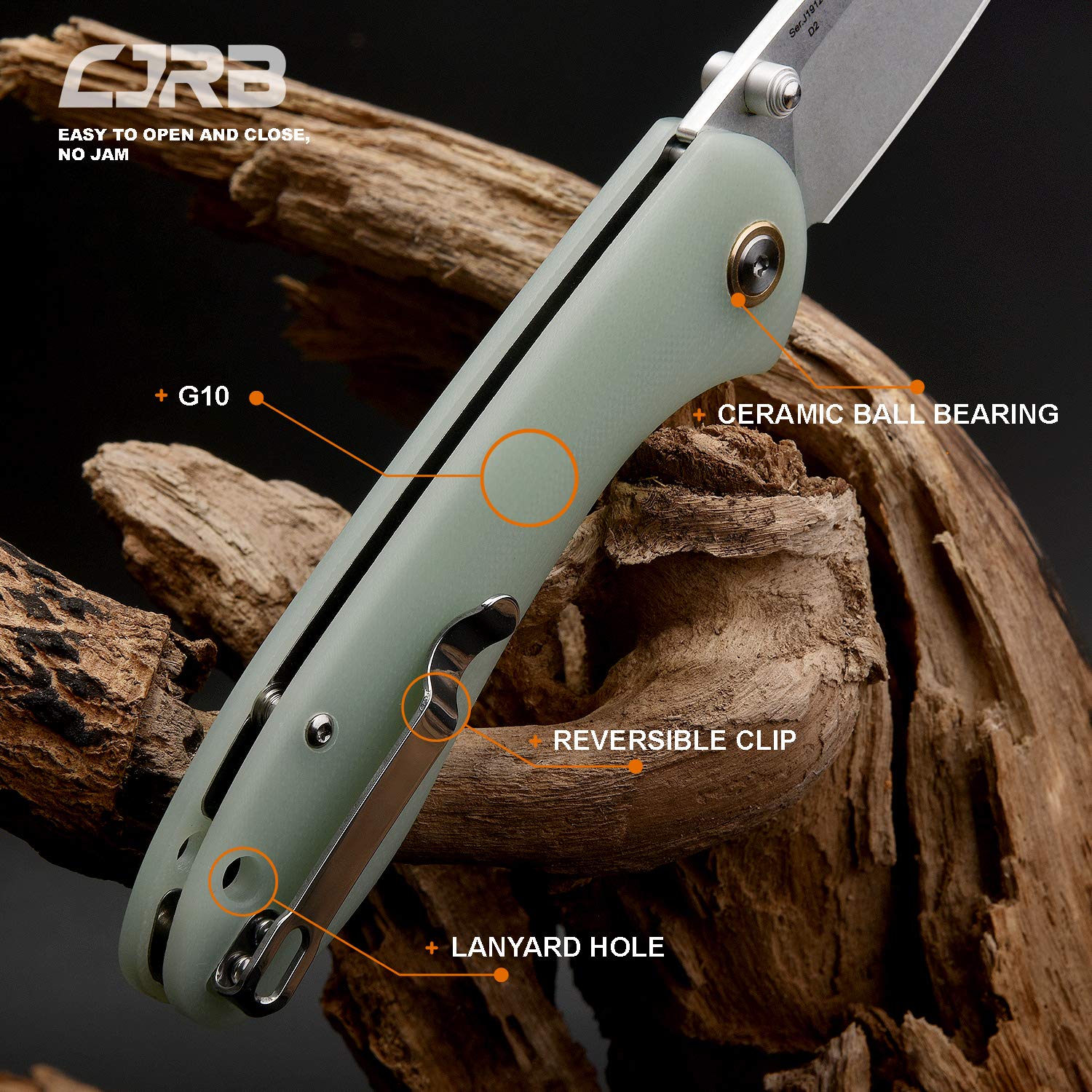 CJRB Feldspar Green Bundled with Small Green Great EDC Knife Companion