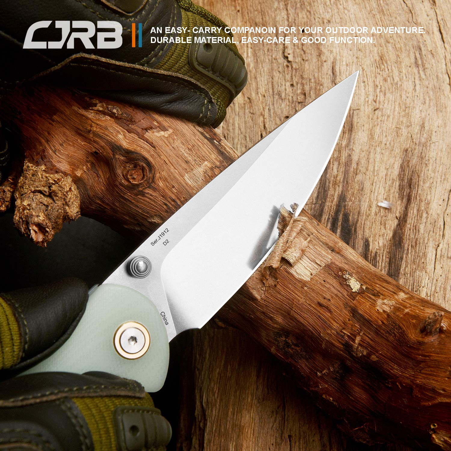 CJRB Feldspar Green Bundled with Small Green Great EDC Knife Companion