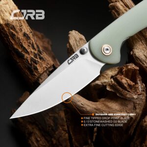 CJRB Feldspar Green Bundled with Small Green Great EDC Knife Companion