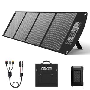 200w solar panels with extra long connecting cables, portable solar panel foldable etfe high efficiency panel with mc4 dc xt60 anderson output for power station generator for outdoor camping van rv