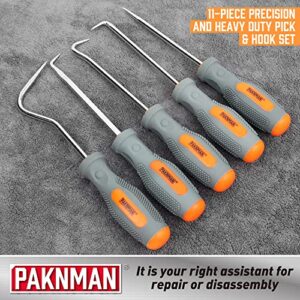 PAKNMAN 11-Piece Precision Pick and Hook Set, Heavy Duty Pick & Hook Set for Automotive