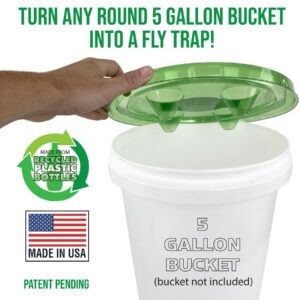 Billy-Bob Fly Lid Combo- Indoor Outdoor Eco Friendly Fly Control Pack - Includes 6 Fly-Lids (3-2 Packs) for Disposable Cups and 2 Fly-Lids for 5 Gallon Buckets