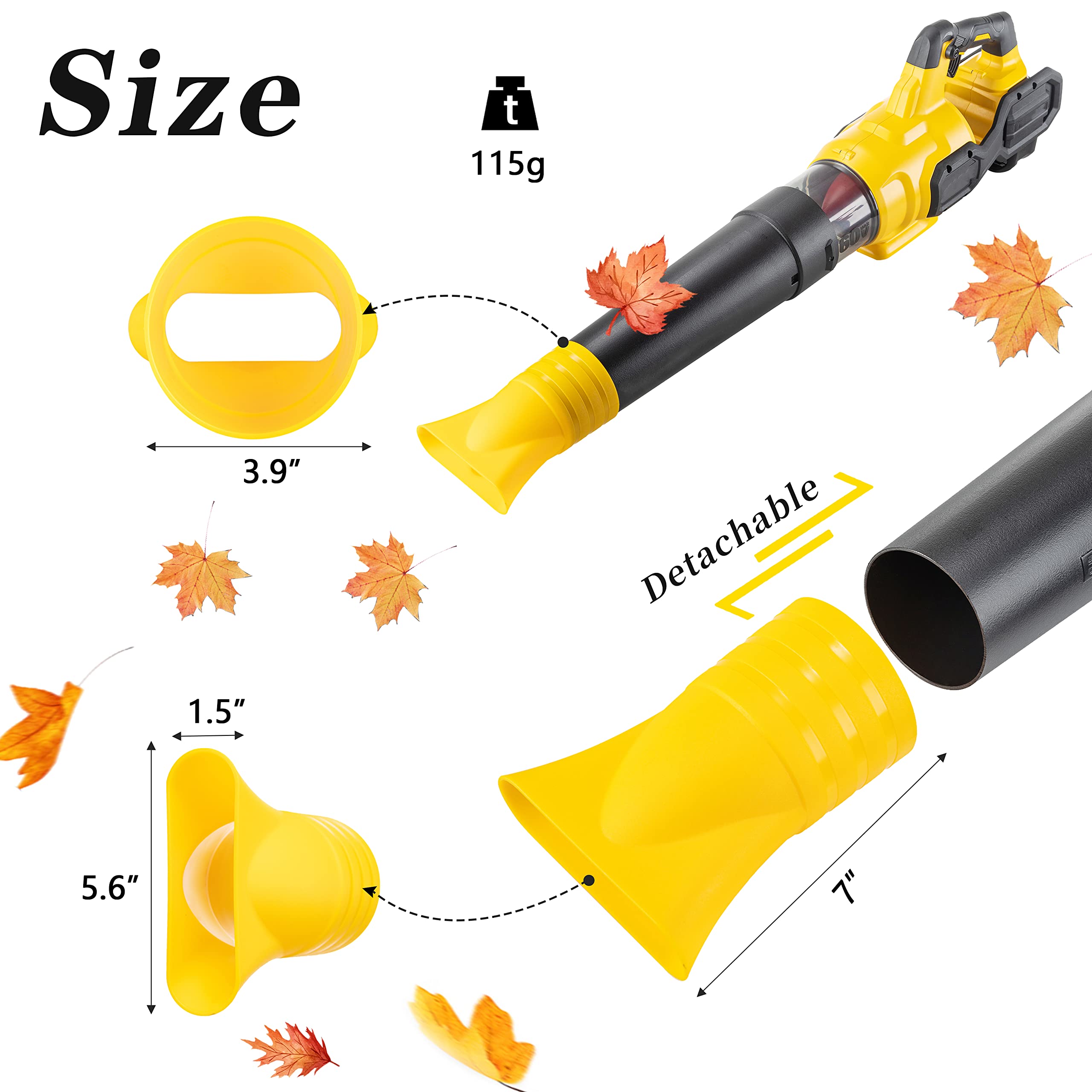 Flat Nozzle for DeWalt 60V MAX Flexvolt Leaf Blower Flat, Work for DeWalt DCBL772X1 & DCBL772B & DCMBA572(1 Pack, no Tool)