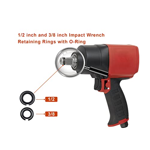 MEFONKOU 1/2" 3/8" Impact Wrench Retaining Socket Rings & with Ring Wrench o ring for Electric Wrench Air Wrench, Impact friction ring, pull ring（10 sets）