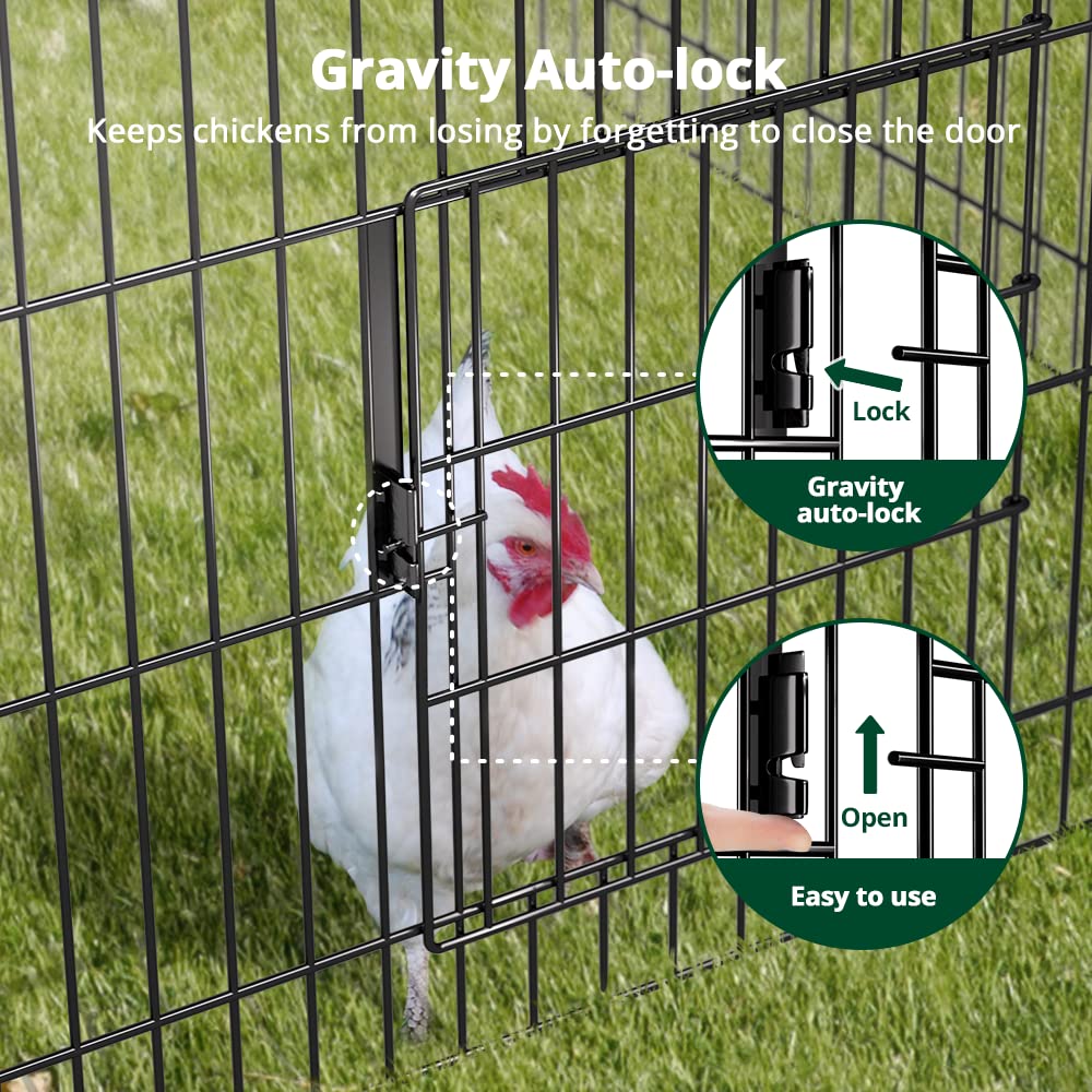 PawGiant Chicken Coop 86"×40" Chicken Run Pen for Yard with Cover Outdoor Metal Portable Chicken Tractor Cage Enclosure Crate Outside for Small Animals Duck Rabbit Hen