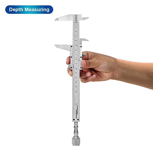 Spurtar Stainless Steel Vernier Caliper 6 inch / 150mm Caliper Measuring Tool 1/128in 0.05mm High Precision Manual Caliper Pie de Rey - Calipers Non Digital