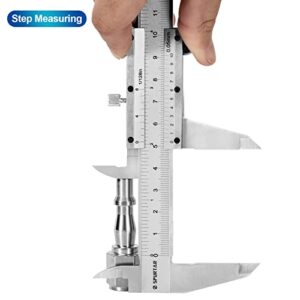 Spurtar Stainless Steel Vernier Caliper 6 inch / 150mm Caliper Measuring Tool 1/128in 0.05mm High Precision Manual Caliper Pie de Rey - Calipers Non Digital