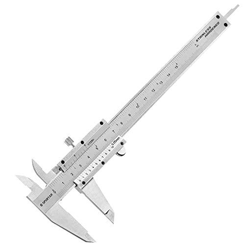 Spurtar Stainless Steel Vernier Caliper 6 inch / 150mm Caliper Measuring Tool 1/128in 0.05mm High Precision Manual Caliper Pie de Rey - Calipers Non Digital