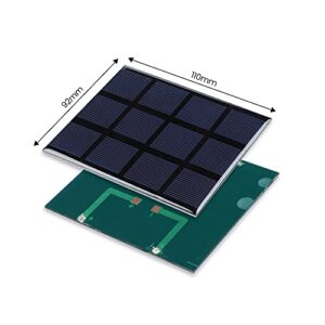 SUNYIMA 5Pcs Polycrystalline Mini Solar Panels Solar Cells Solar System Kit 3V 400mA 110mm x 92mm/4.33"x 3.62" for DIY Electric Toy Materials Photovoltaic Cells Solar DIY System Kits