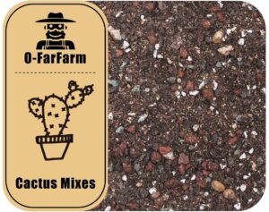 o-farfarm cactus soil potting mix 1.1 lbs, optimized ph fast draining with added nutrients, perfect for small cactus pots