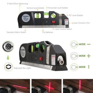 Green and Red Laser Level, Qooltek Multipurpose Cross Line Laser for hanging pictures
