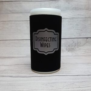 disinfecting wipes cover with silver label modern (large, black)