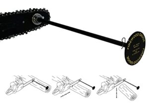 adjustable firewood gauge - adjusts from 14" to 26" - the original patented firewood measuring tool – strong durable flexible fiberglass - 88 pound pulling force magnet attaches to any chainsaw bar.