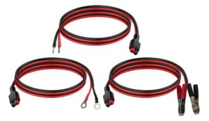 genasun wires battery kit for solar charge controllers, 12 awg wires with anderson connector, ring terminals, and alligators connectors. compatible gv-4, gv-5, gv-10, and gvb-8