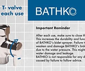 BATHKO Handheld Shattaf/Bidet Sprayer Set for Toilet - Jet Spray with Adjustable Pressure Control - Easy to Install with Leak Proof Technology - Stainless Steel Satin Finish Toilet Sprayer Kit