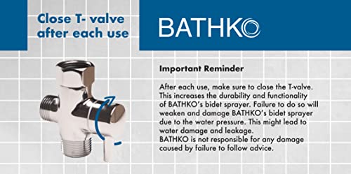 BATHKO Handheld Shattaf/Bidet Sprayer Set for Toilet - Jet Spray with Adjustable Pressure Control - Easy to Install with Leak Proof Technology - Stainless Steel Satin Finish Toilet Sprayer Kit