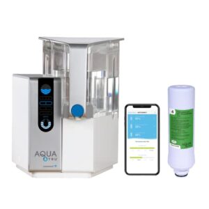 aquatru alkaline connect smart countertop water purifier for pfas & other contaminants with app | no plumbing or installation required | bpa free