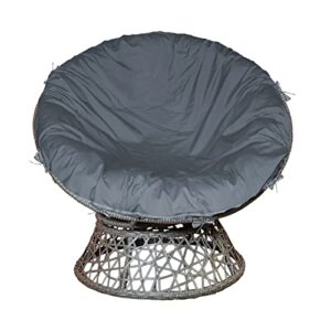 toruta papasan cushion cover only 50"d - grey 600d waterproof heavy duty oxford cloth outdoor patio zippered papasan cushion cover