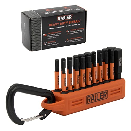 Railer Allen Wrench Hex Bit Set 2 Inch Impact Driver 20pc Hex Bit Set With A Bit Holder & Carabiner. Premium S2 Steel, Ideal For Furniture Screws