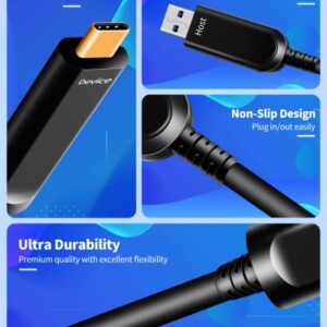 DWLCWY Fiber Optic USB A to USB C Cable (50ft),10Gbps High Speed USB 3.1 Cable for VR, Webcam,etc