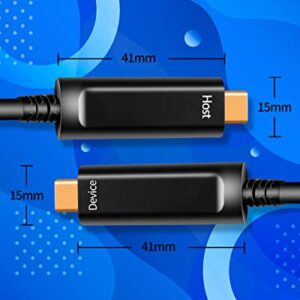 DWLCWY Fiber Optic USB C to USB C Cable(50ft),High Speed 10Gbps USB 3.2 Gen2 Active Optical Cable for VR, Webcam, Laptop,Camera,Projector etc