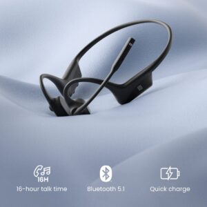 SHOKZ OpenComm UC Bone Conduction Bluetooth Stereo Computer Headset with Loop110 USB-C Adapter-Wireless PC Headphones with Noise-Canceling Boom Microphone for Home Office Use,with Bookmark