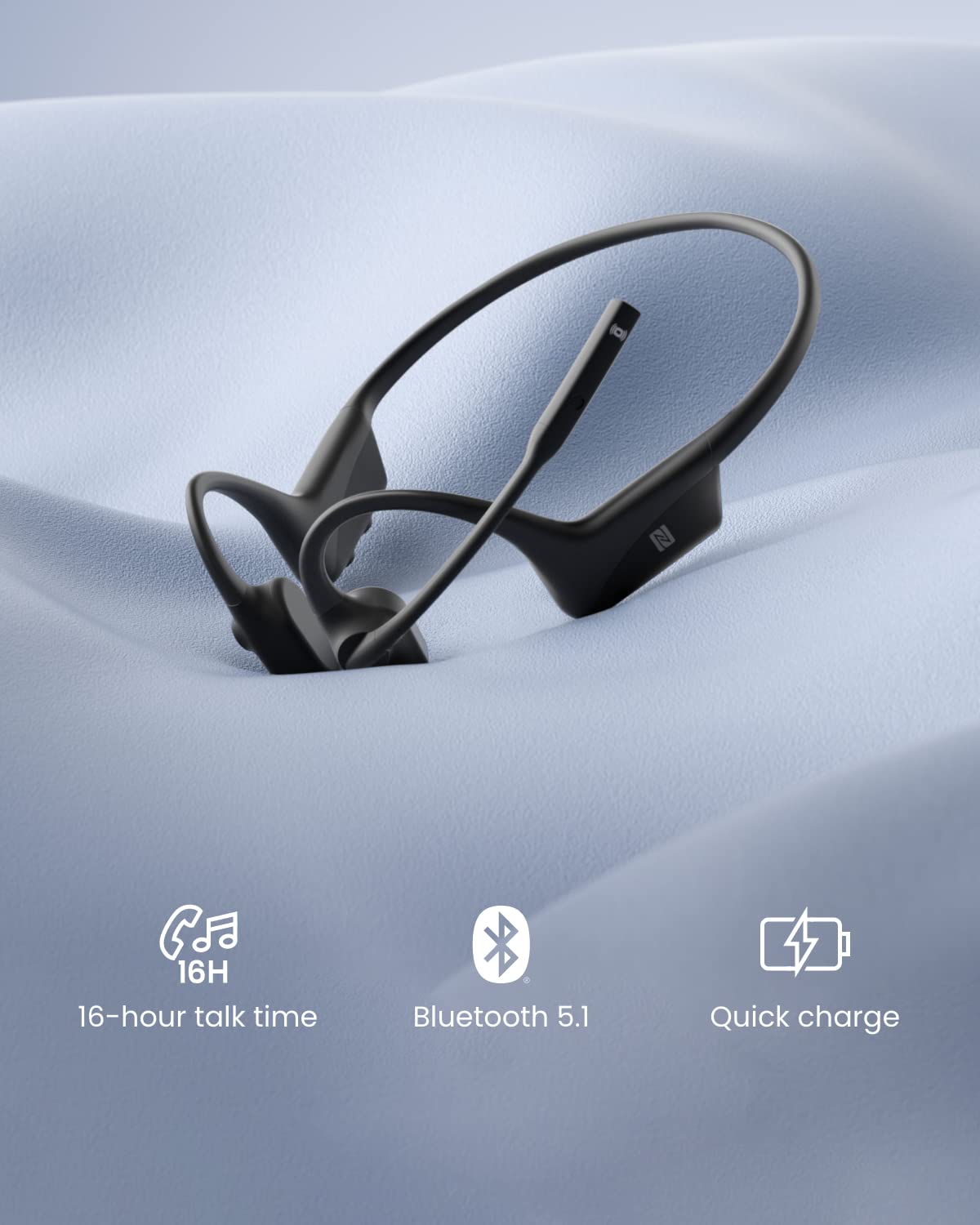 SHOKZ OpenComm UC Bone Conduction Bluetooth Stereo Computer Headset with Loop110 USB-C Adapter-Wireless PC Headphones with Noise-Canceling Boom Microphone for Home Office Use,with Bookmark