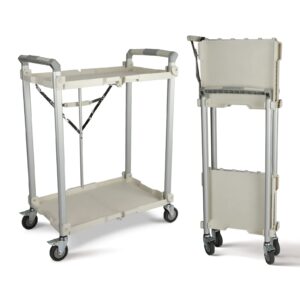 olympia tools 89-363 pack n roll collapsible service cart, xl, 200lb capacity, white, 2-layers