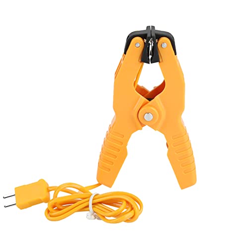 HT-05 Temperature Pipe, Fieldpiece Pipe Clamp Temperature Probe Clamp Thermocouple Clamp Type K Pipe Clamp Temperature 1~3/8" -40~200℃ Yellow