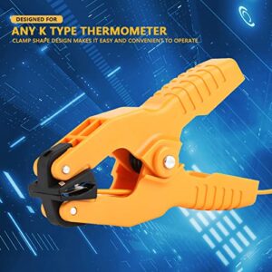 HT-05 Temperature Pipe, Fieldpiece Pipe Clamp Temperature Probe Clamp Thermocouple Clamp Type K Pipe Clamp Temperature 1~3/8" -40~200℃ Yellow