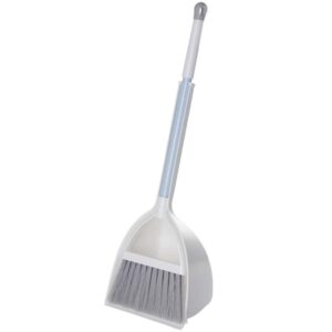 gadpiparty mini broom and dustpan set, small broom with dustpan broomstick, and pan comb sweeping little housekeeping helper for kids home kitchen housework cleaning craft (white)