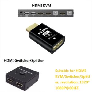 Woieyeks 2K HDMI EDID Emulator Passthrough,Display Emulator Adapter for Thunderbolt(Mini DisplayPort/DisplayPort) to HDMI KVM Switch/Extender/AV Receiver/Video Splitters Support 1080@60HZ (2 Pack)